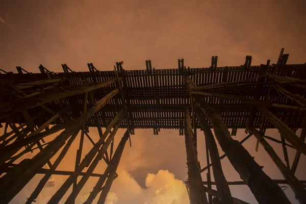 Wang Kka Wooden Bridge in Thailand — Stock Photo, Image