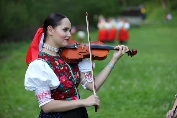 Traditional Folk Festival in the town of Cerveny Klastor — Stock Photo, Image