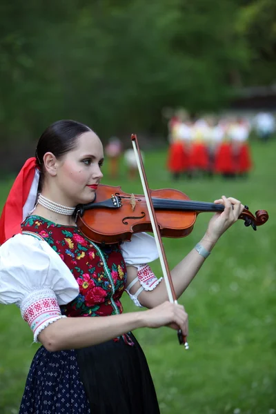 Traditional Folk Festival in the town of Cerveny Klastor — Stock Photo, Image