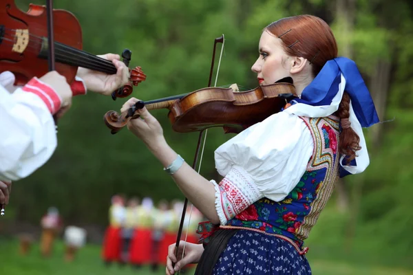 Traditional Folk Festival in the town of Cerveny Klastor — Stock Photo, Image