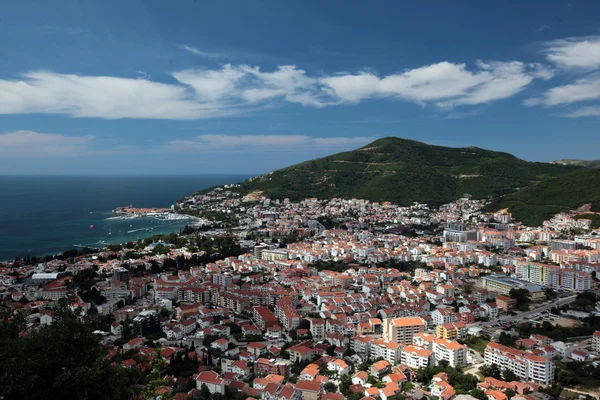 Pohled shora dostihnout Budva — Stock fotografie