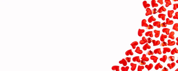 День Святого Валентина Свадьба Концепция Любви Празднование Белого Фона Красными — стоковое фото