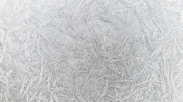Морозний Візерунок Склі Взимку Абстрактний Фон — стокове фото