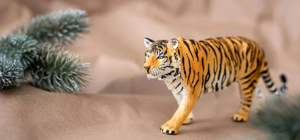 Tigre Simbolo Del Nuovo Anno Cinese 2022 Figurina Tigre Con — Foto Stock