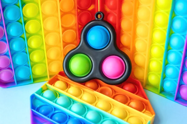 Fidget Colorido Stress Empurrar Pop Brinquedos Sensoriais Para Crianças Isoladas — Fotografia de Stock