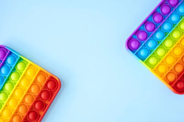 Colorido Stress Fidget Empurrar Pop Brinquedos Sensoriais Para Crianças Isoladas — Fotografia de Stock