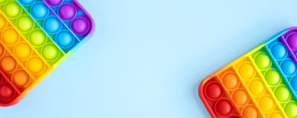 Colorido Stress Fidget Empurrar Pop Brinquedos Sensoriais Para Crianças Isoladas — Fotografia de Stock