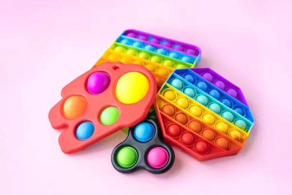 Kolorowe Antystresowe Fidget Push Pop Zmysłowe Zabawki Dla Dzieci Odizolowanych — Zdjęcie stockowe