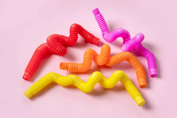 Brinquedos Sensoriais Coloridos Stress Fidget Push Pop Tube Para Crianças — Fotografia de Stock