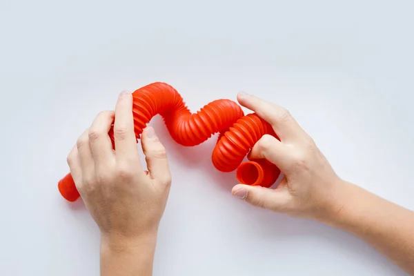 Brinquedos Sensoriais Coloridos Stress Fidget Pop Tube Para Crianças Tubo — Fotografia de Stock