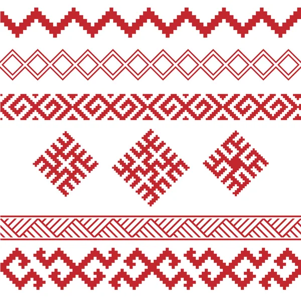 Slavic ornamental elements set — Stock Vector