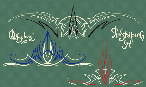 Ornements pinstriping ensemble — Image vectorielle