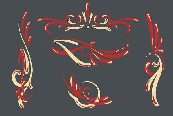 Ornements pinstriping ensemble — Image vectorielle