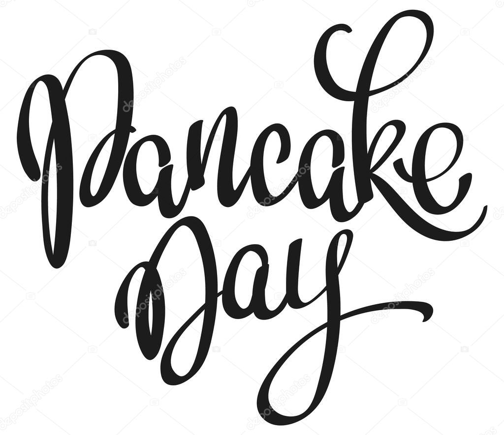 Vector handwritten lettering - Pancake Day -