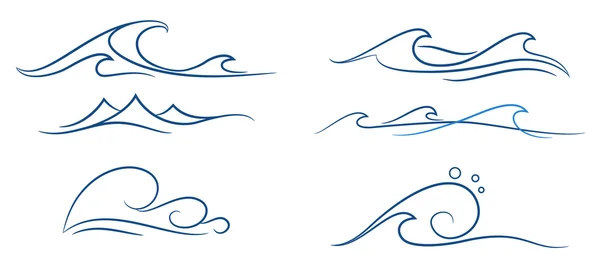 Simple waves set — Stock Vector