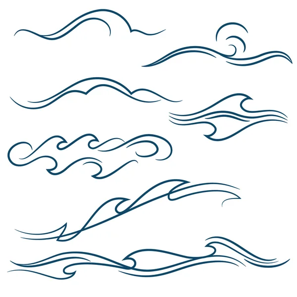 Simple waves set — Stock Vector