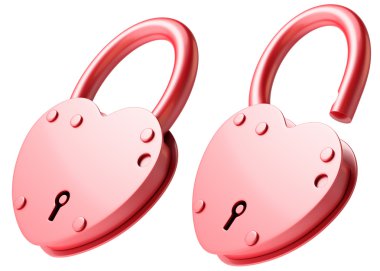 Red heart-shaped lock
