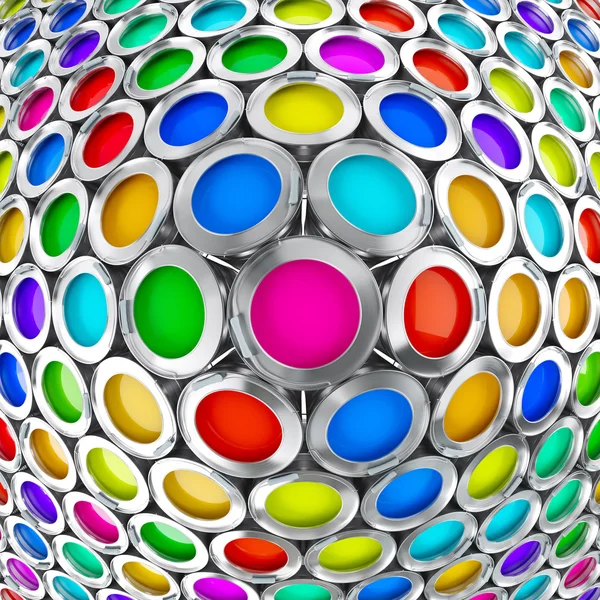 Абстрактный фон с цветными банками красок — стоковое фото