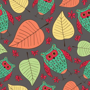 сови і листя.