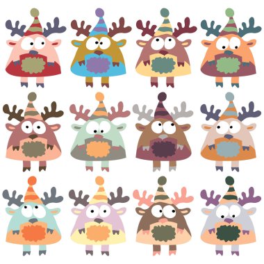 Mooses in retro style clipart