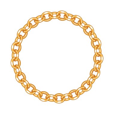 Round frame  - gold chain clipart
