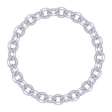 yuvarlak kare - gümüş zincir