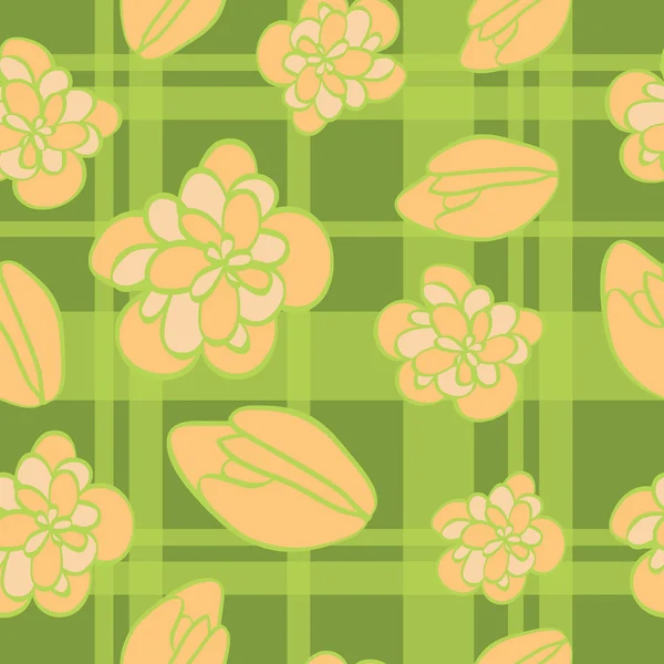 Naadloze patroon met bloemen en knoppen — Stockvector