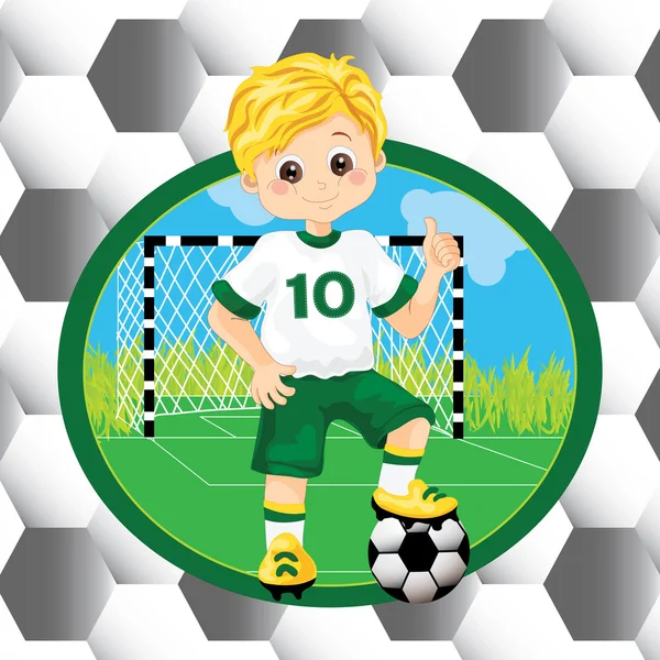 Jongen voetballer — Stockvector