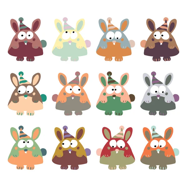 Lapins dans un style rétro . — Image vectorielle