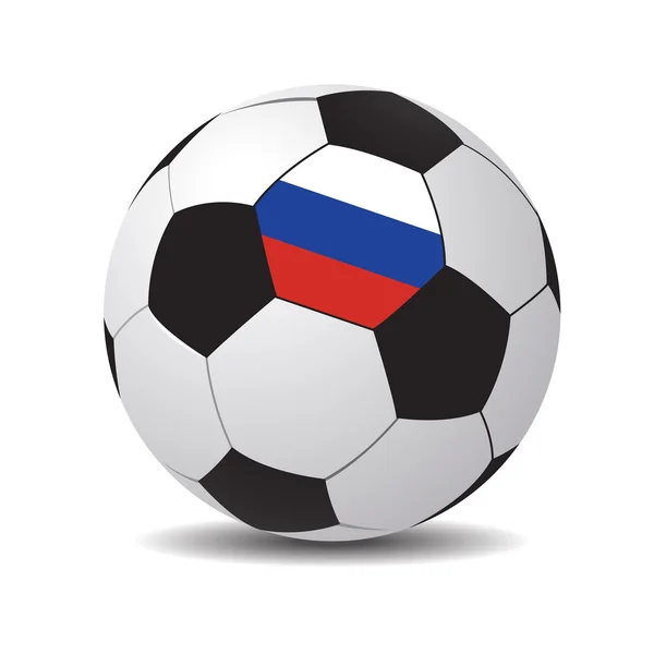 Ballon de football avec le drapeau de la Russie — Image vectorielle