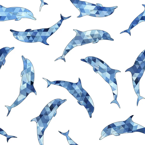 Delfíni, pozadí s vlnami — Stockový vektor