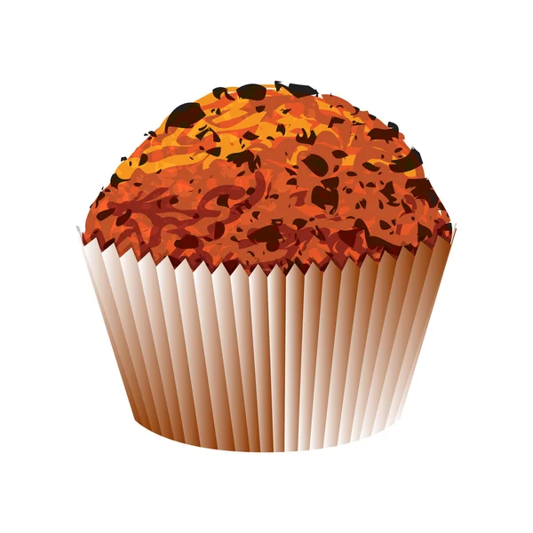 Muffin con pastel de chocolate. Objeto vectorial — Vector de stock