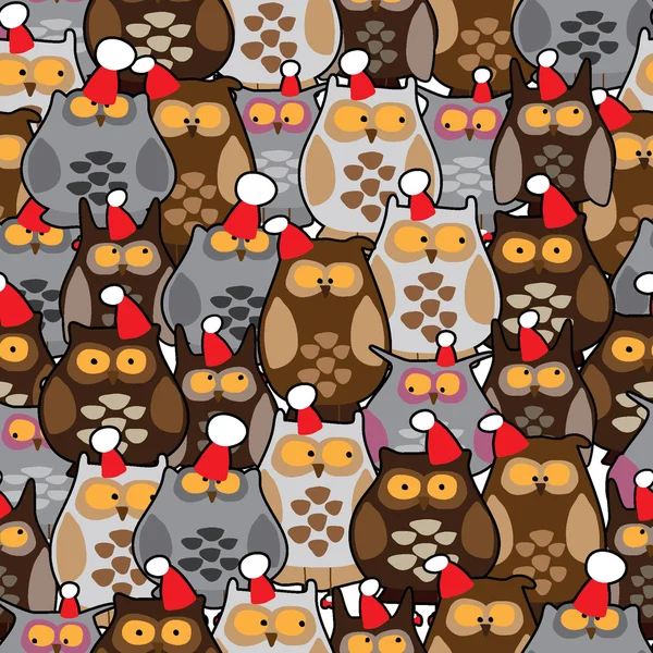 Owls background seamless pattern — Stock Vector