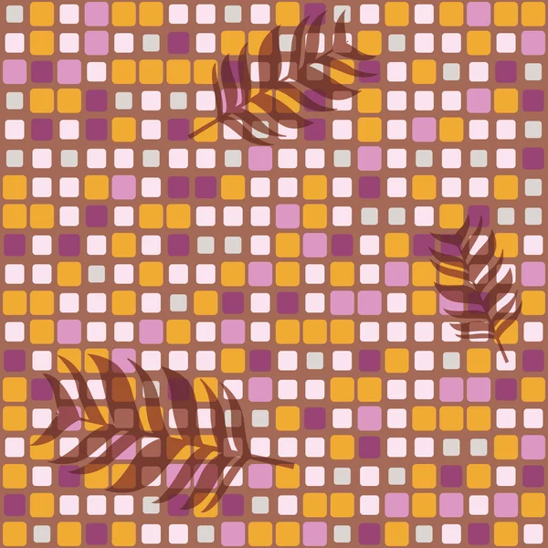 Farbige Quadrate und Palmblätter. — Stockvektor