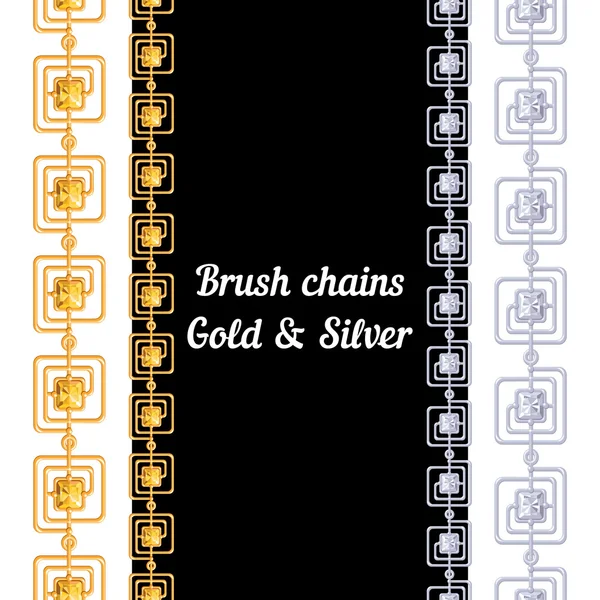Set of chains metal brushes — Stock Vector