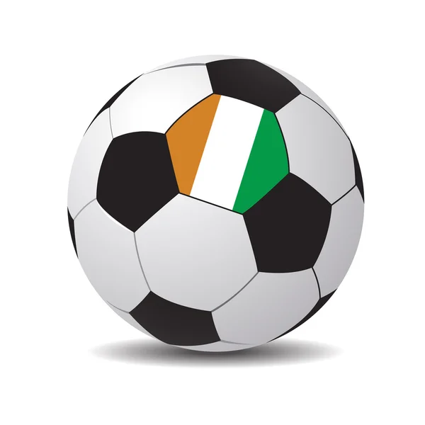 Soccer ball with the flag of Cote de Ivoire — Stock Vector