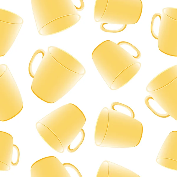 Cups, mokken. naadloze patroon. — Stockvector