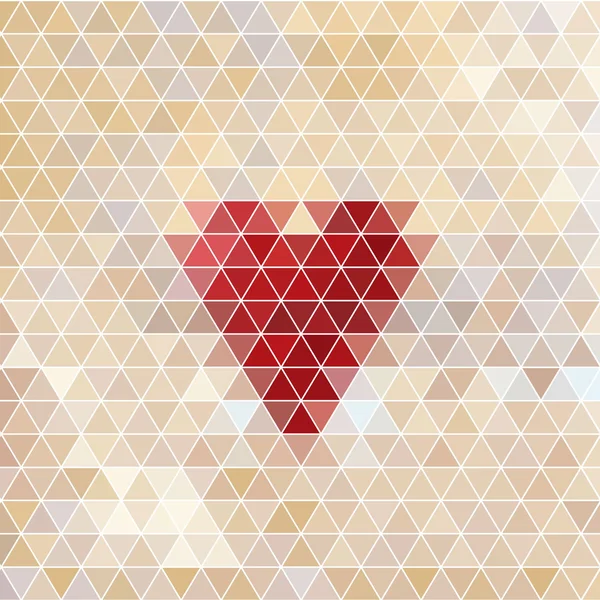 Corazón. Hexagones en estilo retro . — Vector de stock