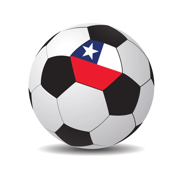 Balón de fútbol con la bandera de Chile . — Vector de stock