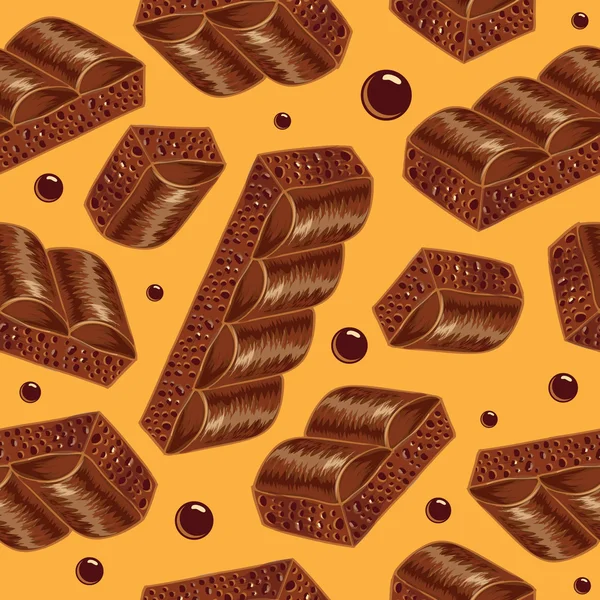 Chocolade naadloos patroon. — Stockvector