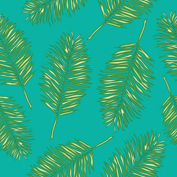 Palm leaves seamless  background — Stock Vector