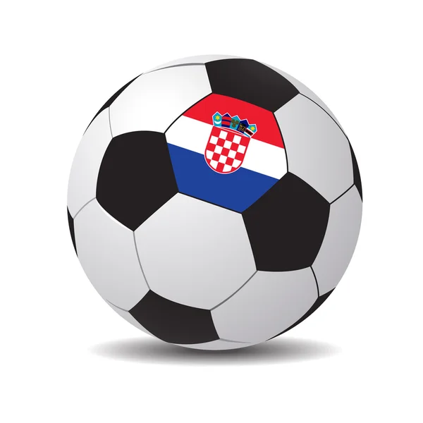 Voetbal met de vlag van Kroatië — Stockvector