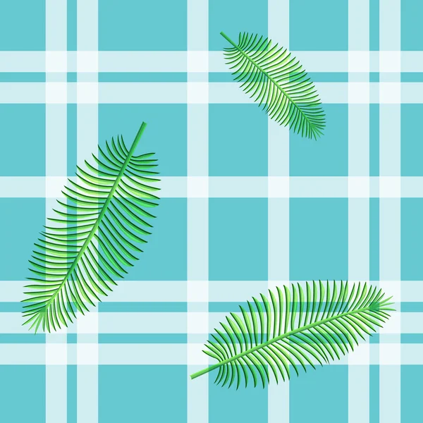 Palm leaves seamless background — Stock Vector