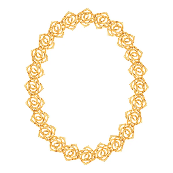 Gold chain, rose — Stock Vector