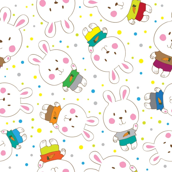 Rabbits seamless background — Stock Vector