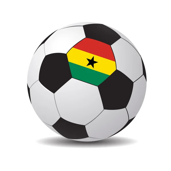 Fodbold med flag Ghana – Stock-vektor