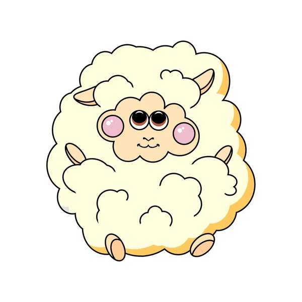 Fun sheep on white background. — Stock Vector