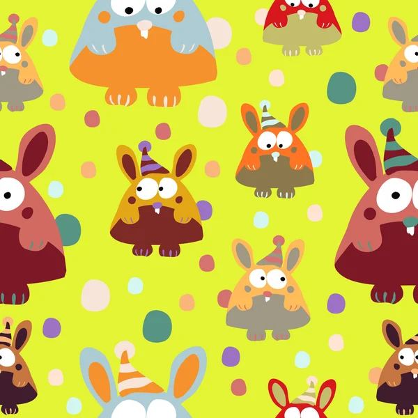 Rabbits seamless background. — Stock Vector