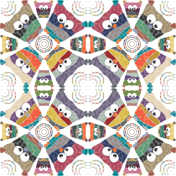 Owls background seamless pattern — Stock Vector