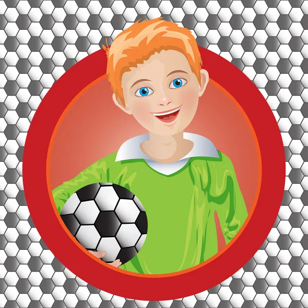 Boy soccer player on the background — Stock Vector